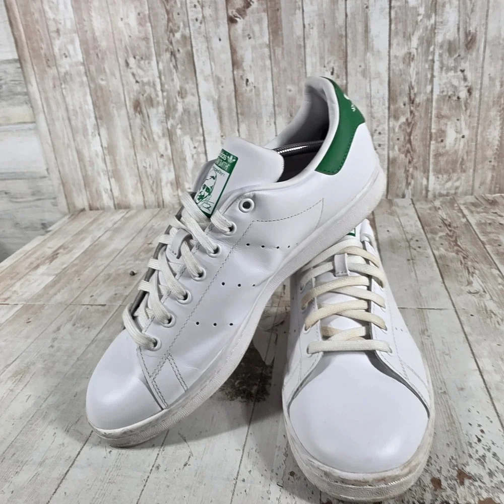 Adidas Stan Smith Mens White Green Leather Sneakers M20324 Size 12
